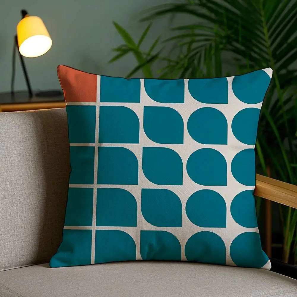 مجردة B-Bauhaus الهندسة كيس وسادة أفخم النسيج لينة مزدوجة الوجهين طباعة غطاء وسادة أريكة رمي وسادة تغطي #4