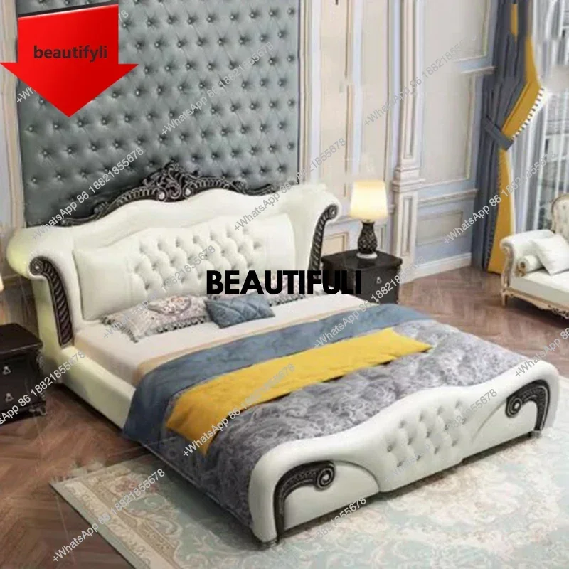 

Двуспальная кровать Q181 Nordic White с ящиками, европейская кожаная кровать с местом для хранения, роскошная кровать размера King, мебель для спальни, двуспальная кровать, мебель для дома