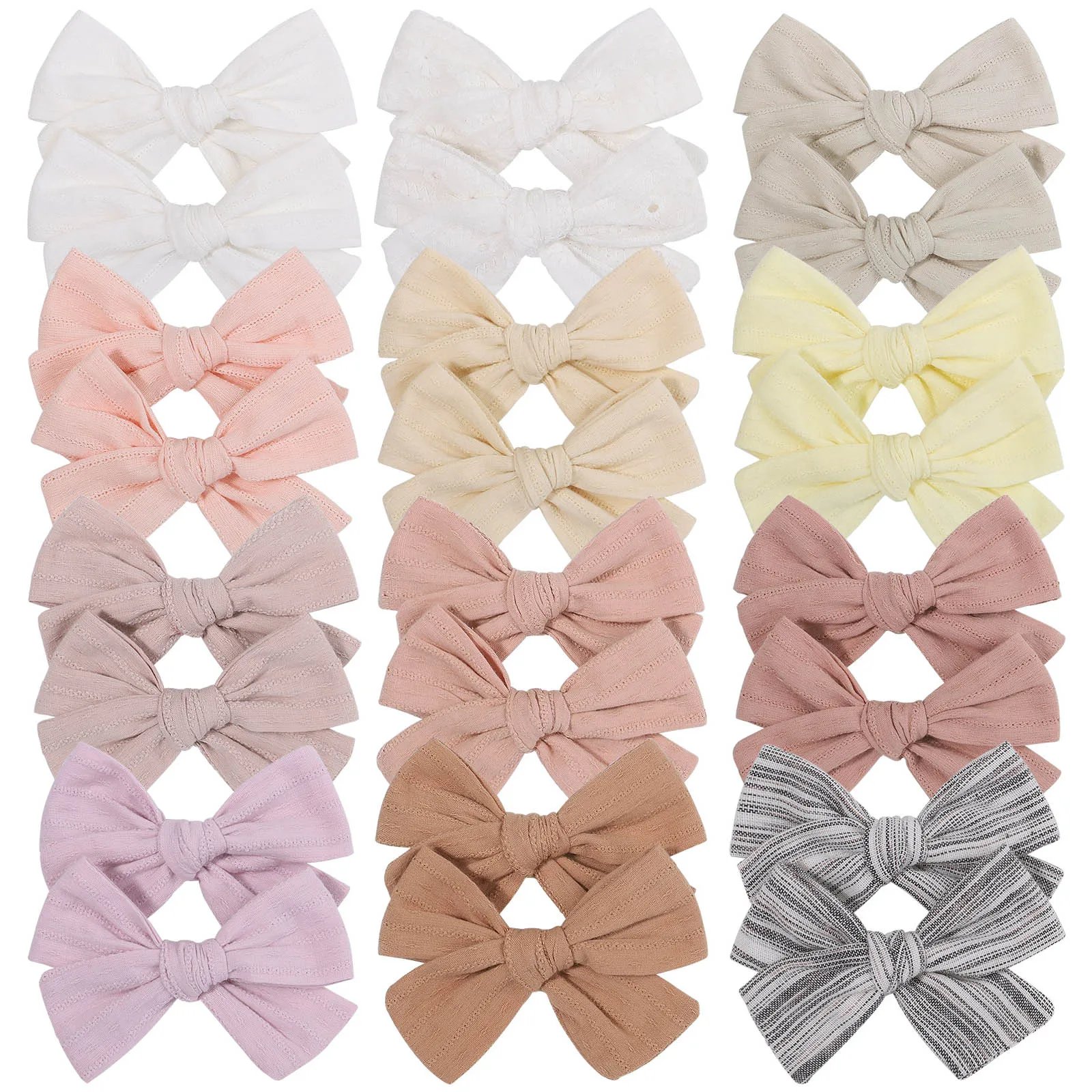 2Pcs/Set 3.55\'\' Candy Color Bowknot Hair Clips For Cute Girls Cotton Bows Clips Hairpin Barrettes Headwear Kids Hair Accessories