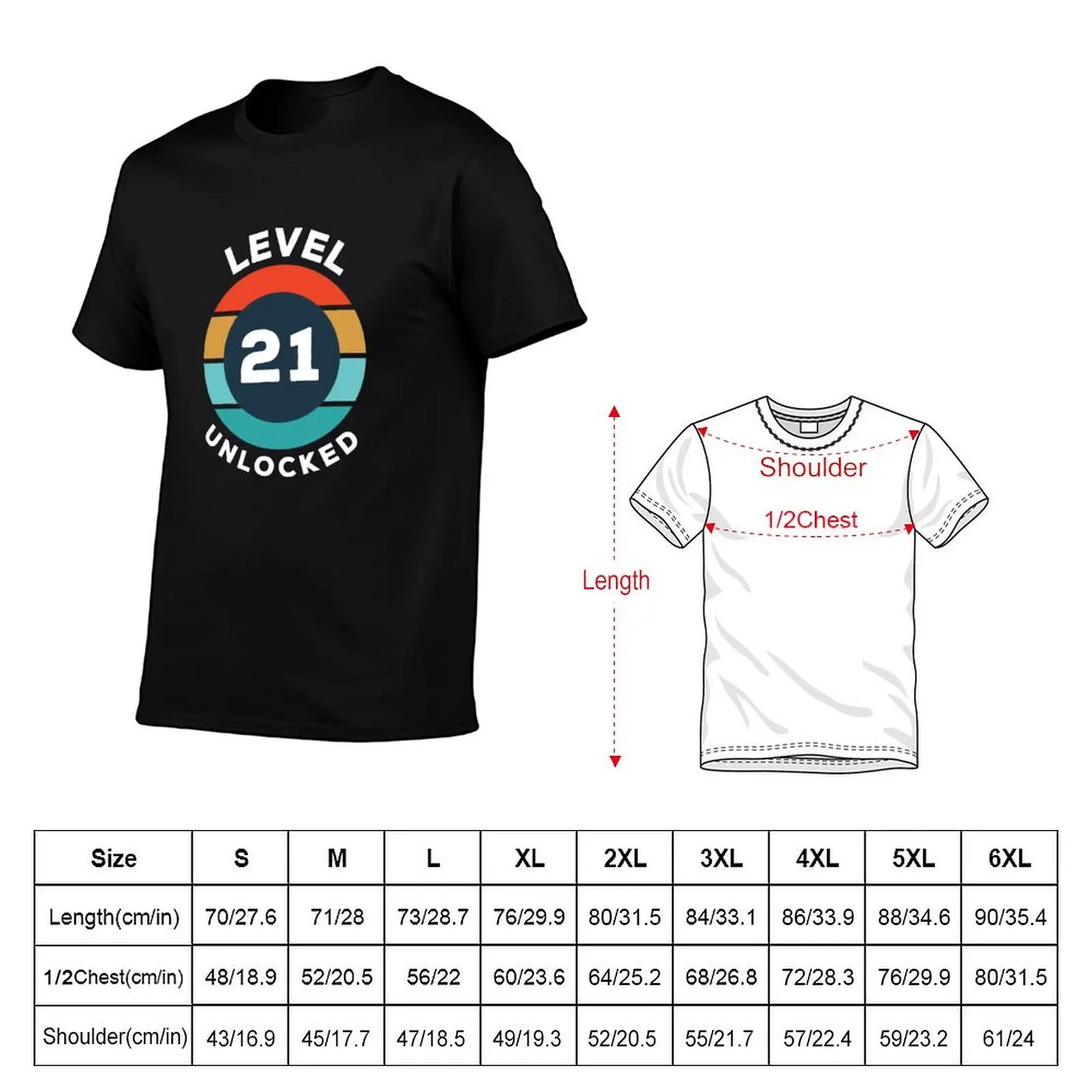 Level 21 Unlocked T-Shirt Everyday Wear Basic Short Sleeve Top