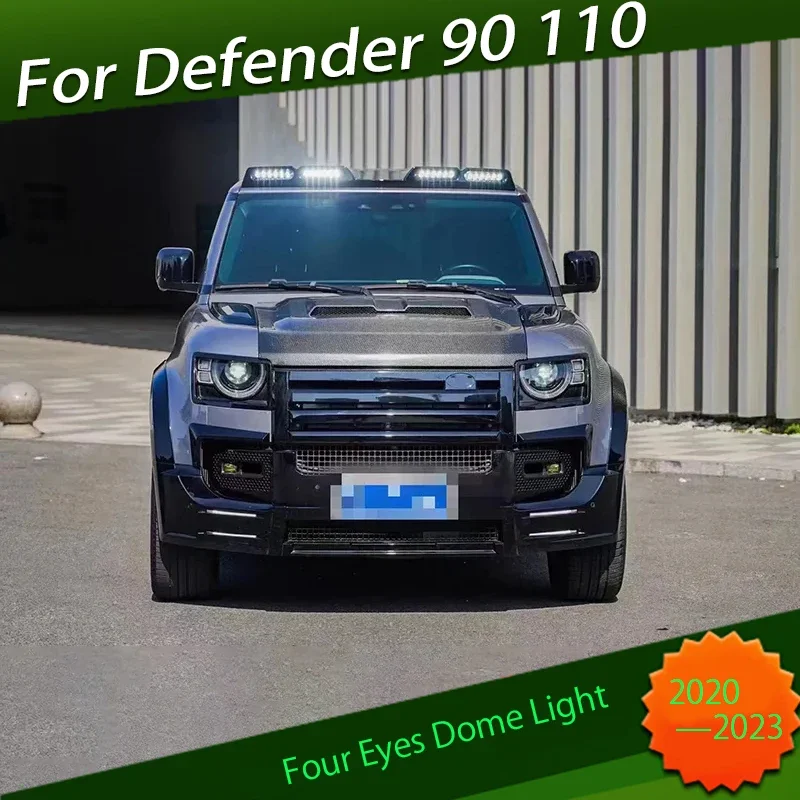 

Car Bright Black True Carbon Fiber Four Eyes Dome Light for Land Rover Defender 90 110 2020-2023 Car Modification Car Dome Light