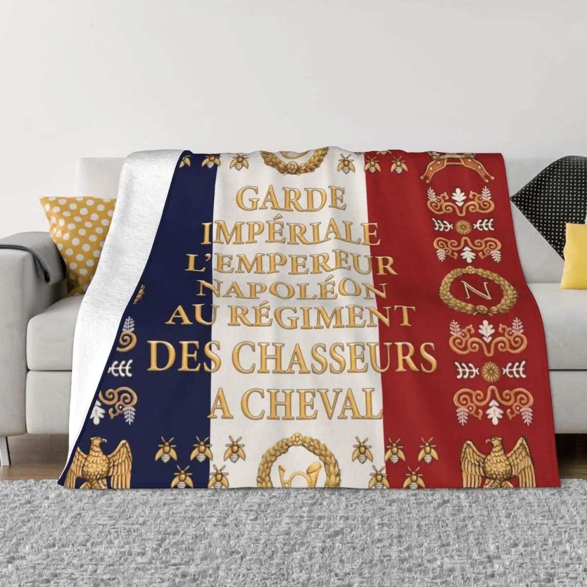 Napoleonic French flag of the Chasseurs A cheval de la Garde Throw Blanket blankets for winter Luxury Throw Blanket