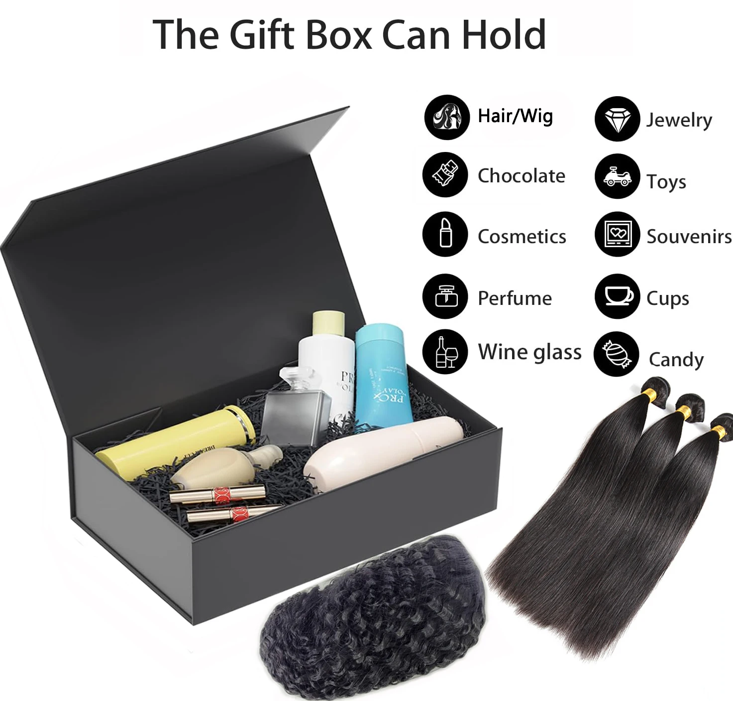 1/5pcs Pink /black Ribbon Gift Box with Lid for Present, Magnetic Closure Rectangle Collapsible Gift Box, Jewelry Gift view 5
