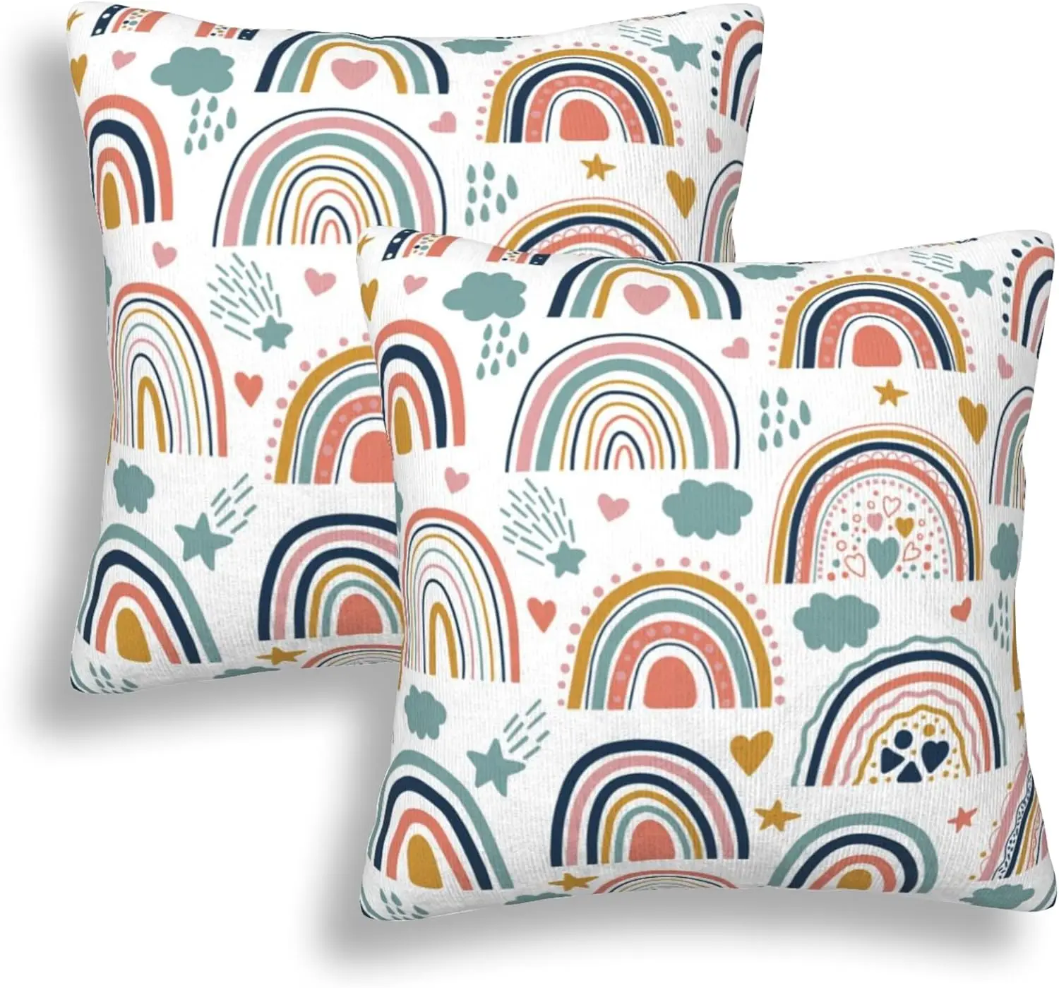 

Neutral Bohemian Rainbows Pillow Covers 18X18 H Set Of 2 Cute Rainbow Throw Pillow Covers Abstract Art Outdoors Decorative