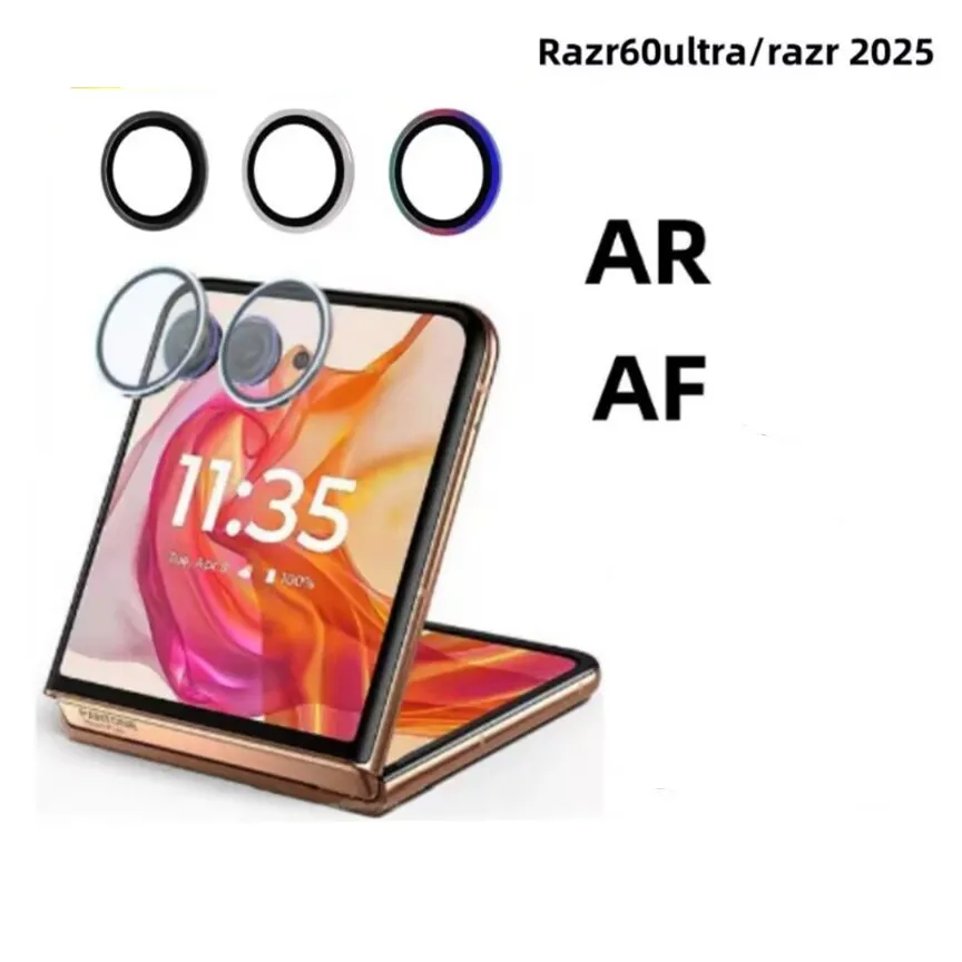 Kit de protection de verre pour cam�ra arri�re en alliage, pour Motorola Moto Razr 60 Ultra RAZR Plus 2025, cadre d'objectif en m�tal, anneau, capuchon de Film de cam�ra