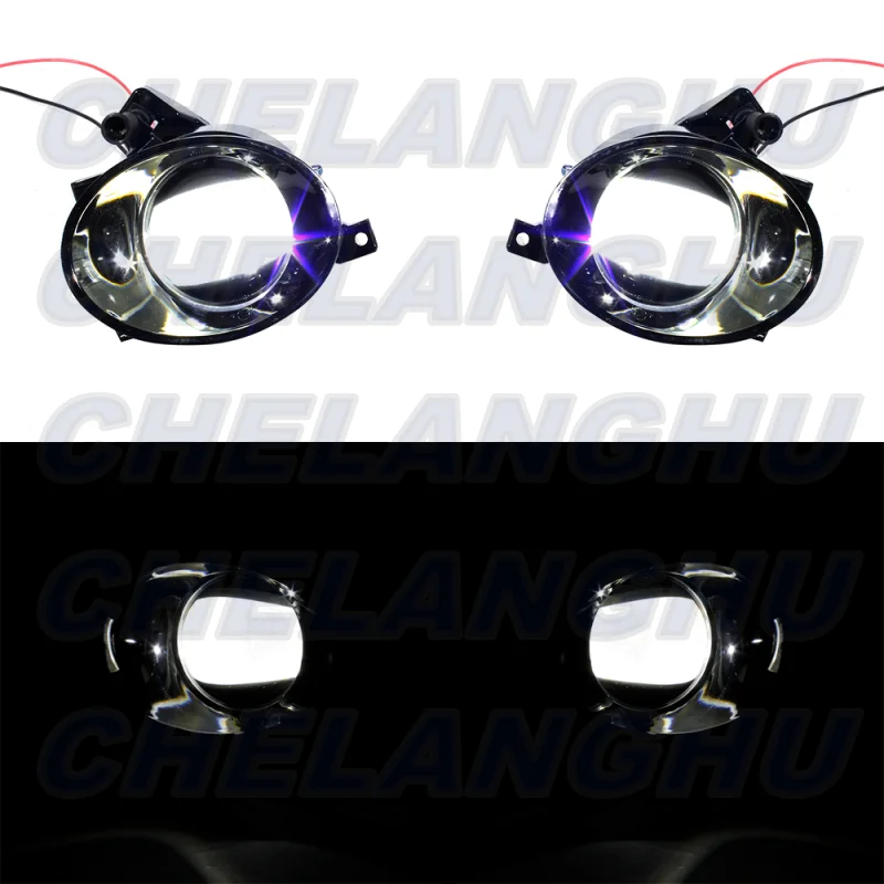 For VW Golf 6 A6 MK6 2009 2010 2011 2012 2013 Pair Left And Right Front Convex Lens Fog Light Lamp with LED Bulbs