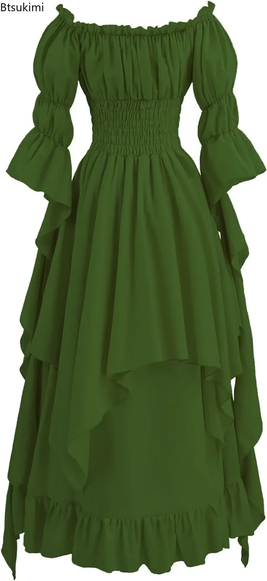 ผู้หญิงยุโรปยุคกลาง Renaissance ชุด Flare Sleeve Princess Queen ชุดคอสเพลย์เครื่องแต่งกาย Carnival Ball Gown COSPLAY เสื้อผ้า