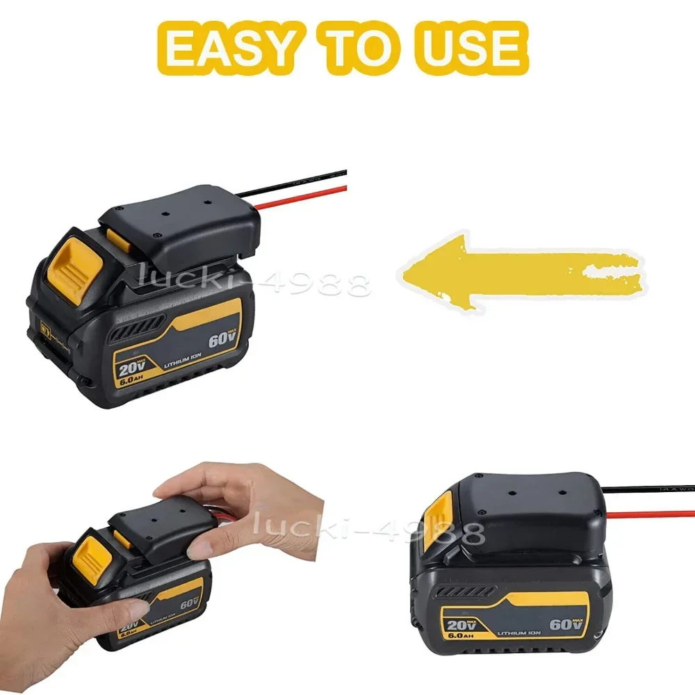 For Dewalt 20V 60V Max Dock Power Connector Robotics DIY Tools Battery Adapter ( Battery not included)