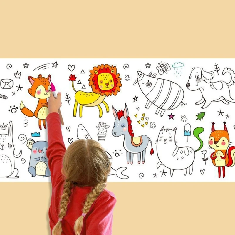 300cm Children Drawing Roll Children DIY Coloring Paper Scroll Coloring Painting Paper Early Educations Toy
