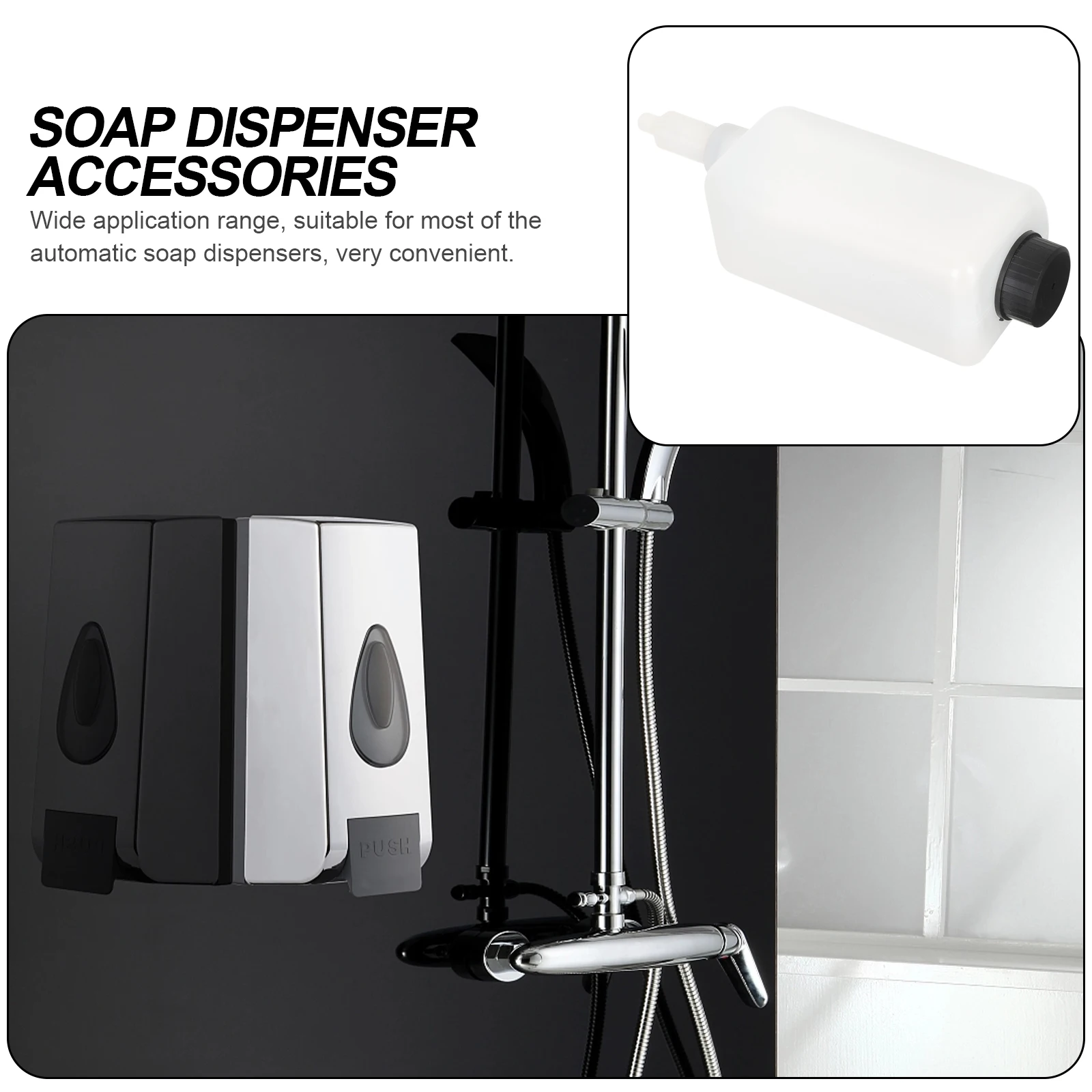 

2 Sets Detachable Liquid Soap Dispenser Bottle Inner Replacement For Shampoo Dispenser Head Hotel Kitchen Accessories Wall Mount