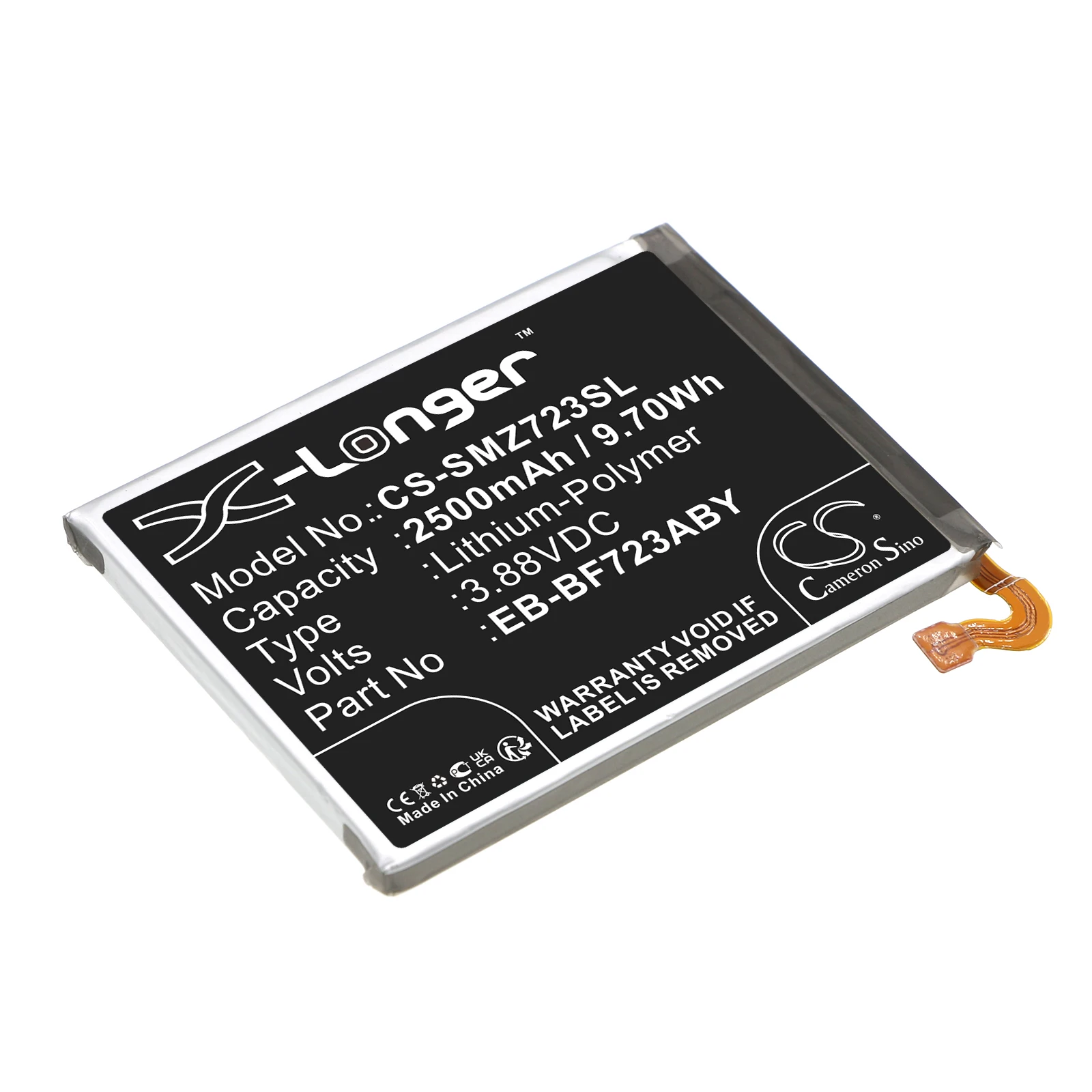 3.88V 1000mAh/2500mAh Battery EB-BF723ABY/EB-BF724ABY for Samsung Galaxy Z Flip 4 5G UW,SM-F721U,F721A,W7023,F721C,SCG17,F7210