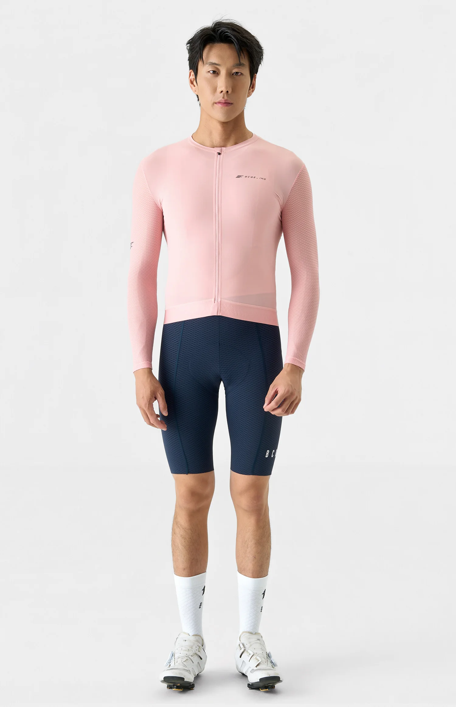 BCBE-ING Leichtes Radtrikot mit langen Ärmeln, atmungsaktives Netzgewebe, Fahrradbekleidung, schnell trocknende Fahrradbekleidung, Rennrad-Shirts – Detail 14