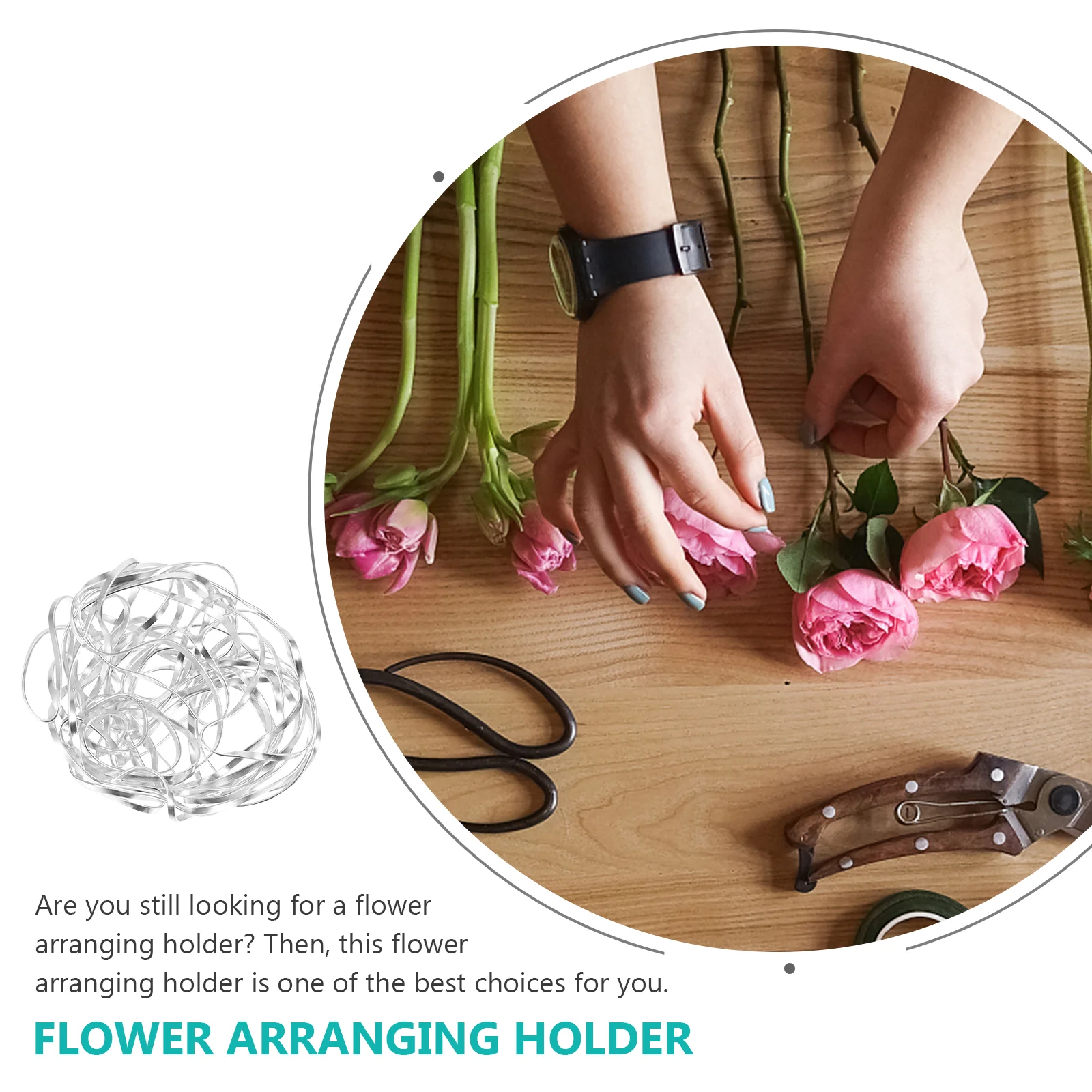 Fixed Flower Holder Artificial Flowers Bouquet Grid for Arrangement Deformable Fixer Japanese-style Arranging Mesh Ball