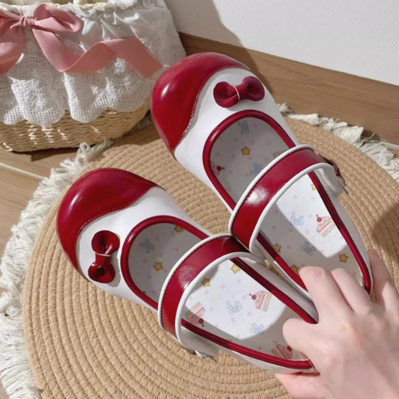 

Японские оригинальные туфли Лолита: милые, удобные, на низком каблуке, с круглым носком, для дома, в стиле кавай, женские туфли-лоферы.