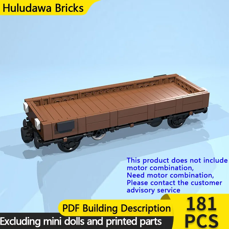 

City Car Model MOC Building Bricks 4-Wheel Brown Low Side Wagon Modular Technology Children Holiday Gifts Assemble Toys Suit