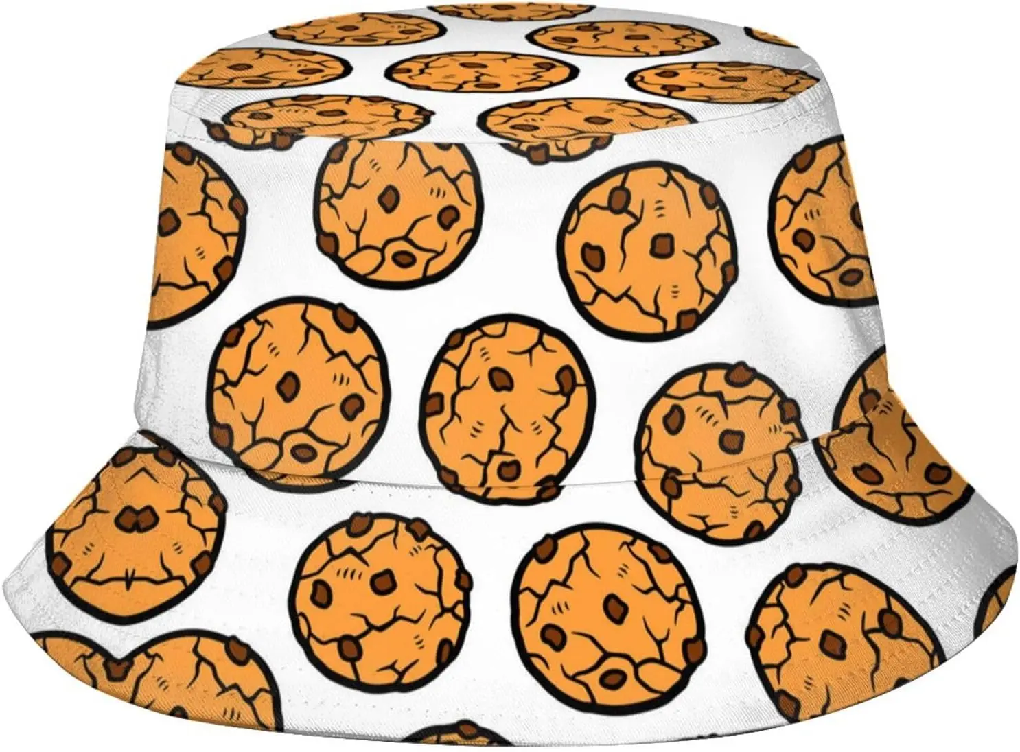 女性と男性のためのかわいいクッキーバケットハット、日焼け止め、パック可能な屋外クッキーフィッシャーマンハット、ファッション