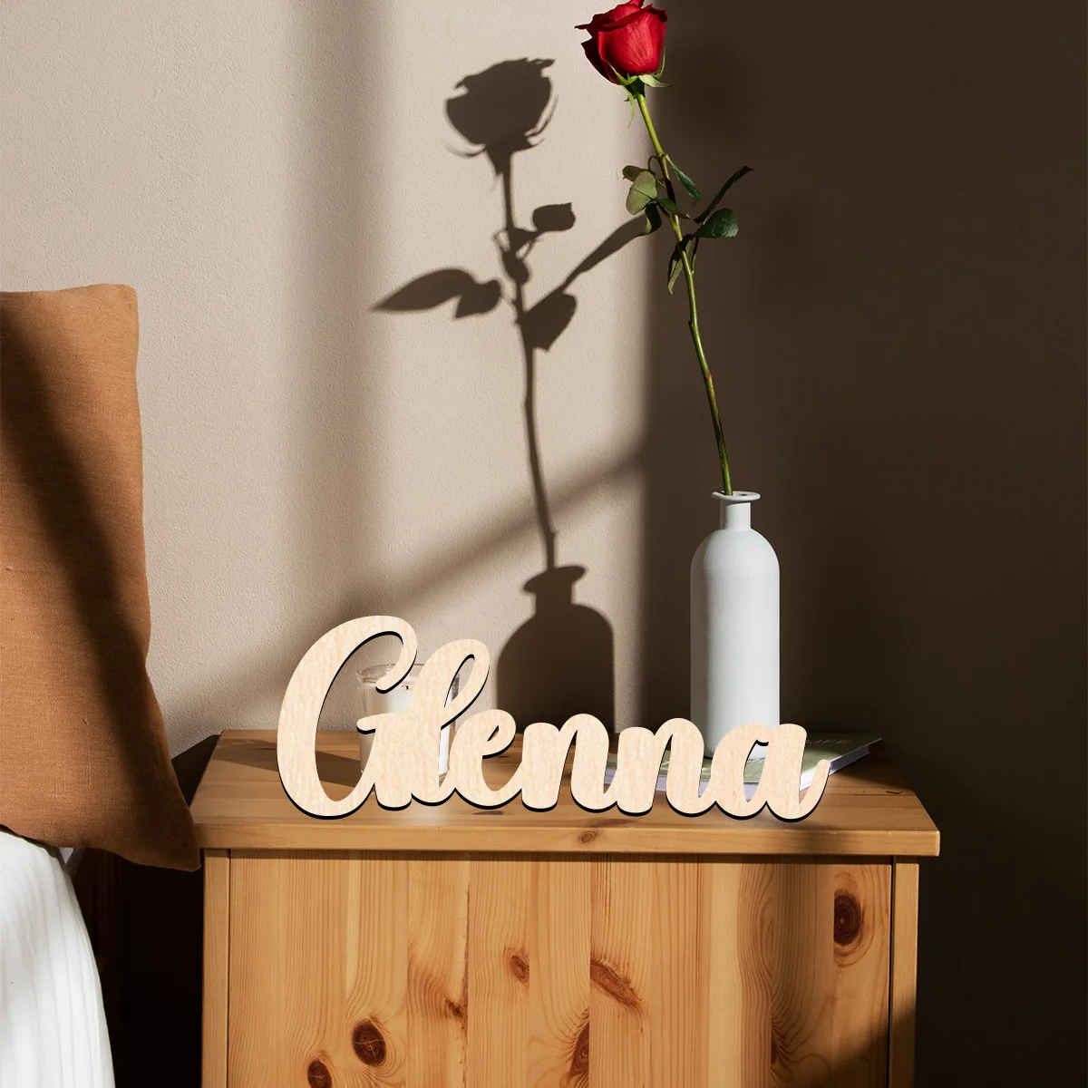 

1 pc glenna example Customizable Text Wood Material Unfinished Wood for Painting or Glittering