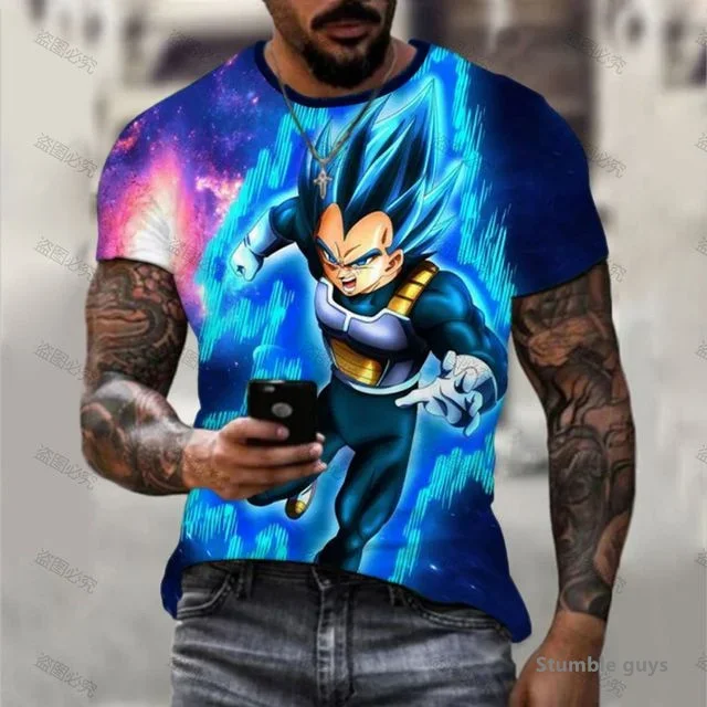 2026 Sommer Herren Kurzarm Fitness T-Shirt Dragon Ball Goku Kakarot Vegeta T-Shirt Super Saiyan