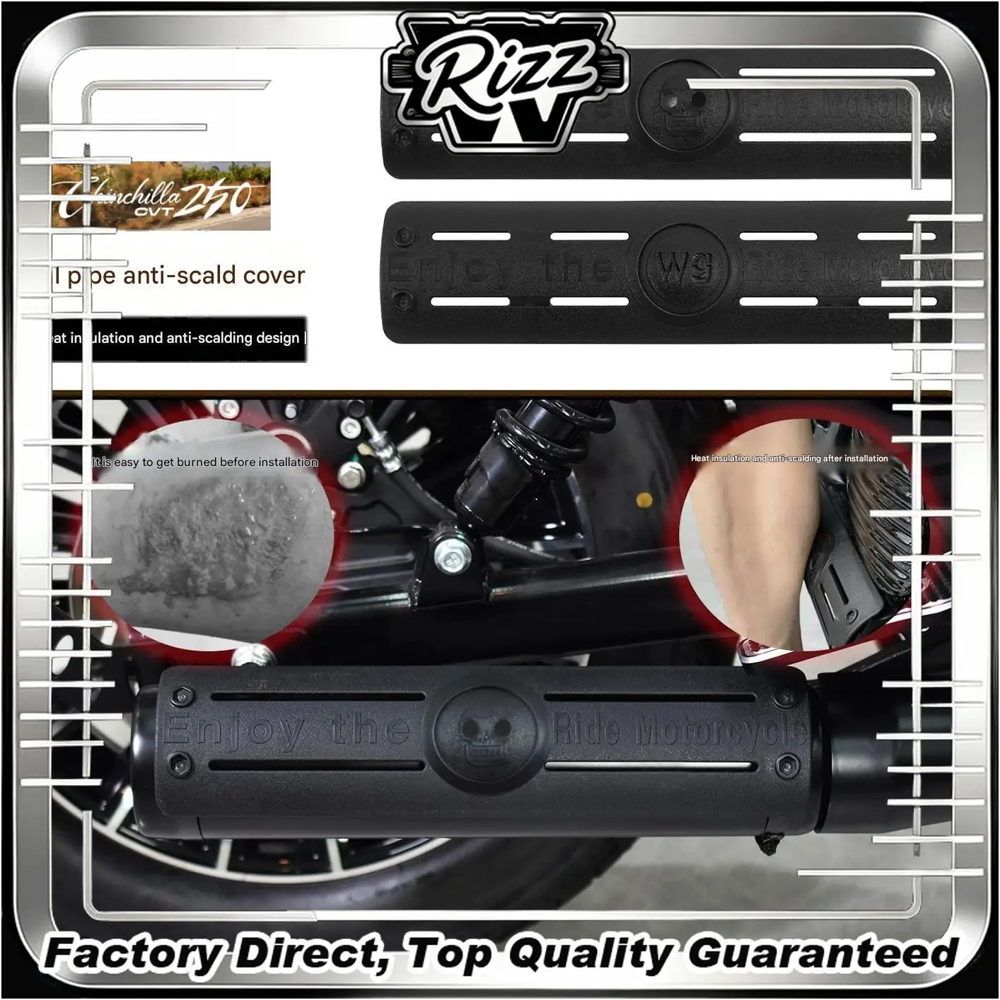 【Factory Direct】For Benda Chinchilla 250CVT model, the exhaust pipe heat protection cover is included as an accessory.