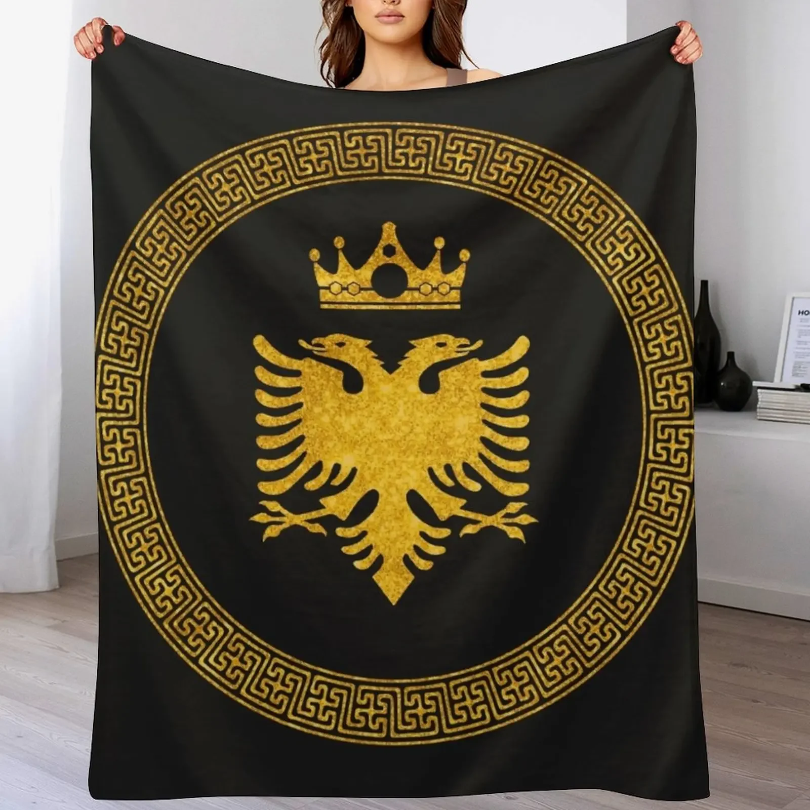 

Gold Eagle Throw Blanket warm for winter Decorative Throw blankets ands Hair Blankets