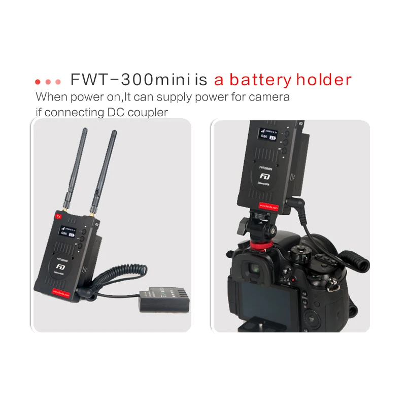 Feidu FWT-300mini Wireless Video Transmission System Transmitter Receiver 1080Pi HDMI for Camera DSLR HDMI Video Live Broadcast