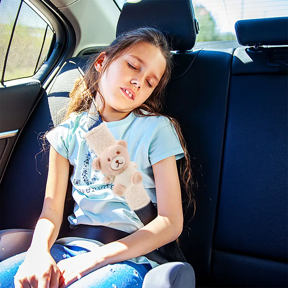 

2Pcs Car Seat Strip Shoulder Protector Soft Comfort Cushion for Neck and Shoulder Support Cartoon Design Universal Fit Car