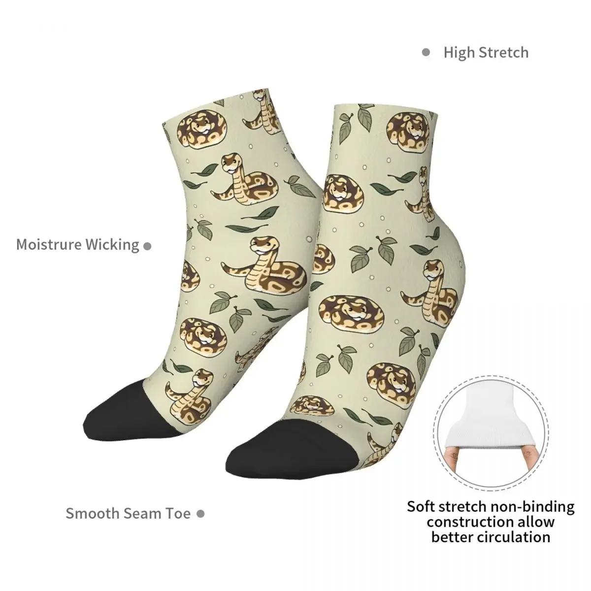 Cute Ball Pythons Ankle Socks Male Mens Women Autumn Stockings Printed