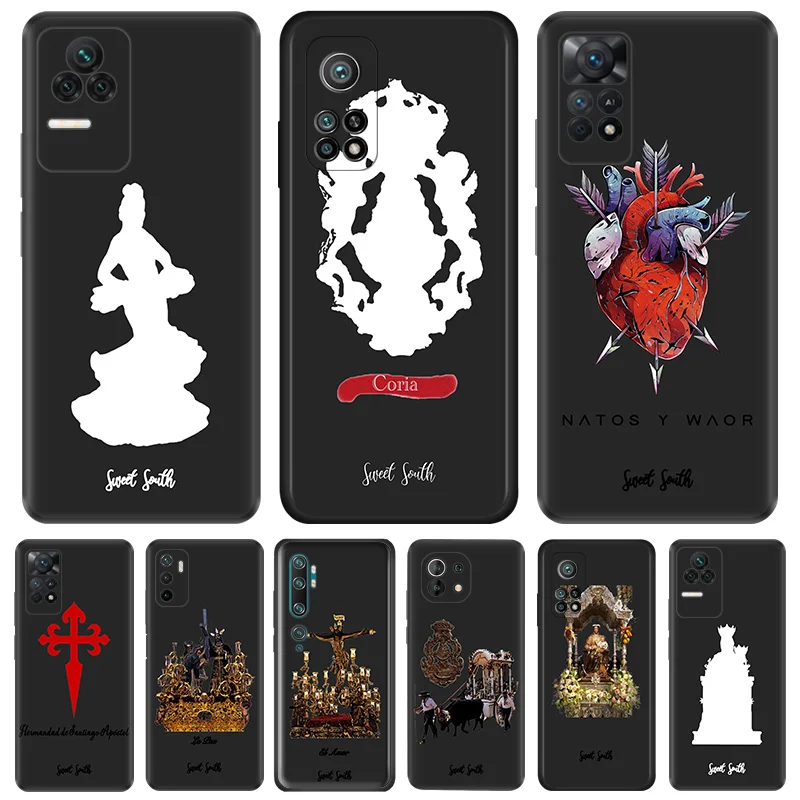 Phone Case for Redmi Note 11 Pro A1 A2 A3 X K40 K50 K60 Xiaomi 11T 14 CC9 C61 Virgin Mary Jesus Church Soft Black Silicone Cover