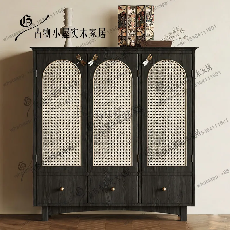 

French braided rattan chest/modern simple large-capacity multi-functional locker/customizable