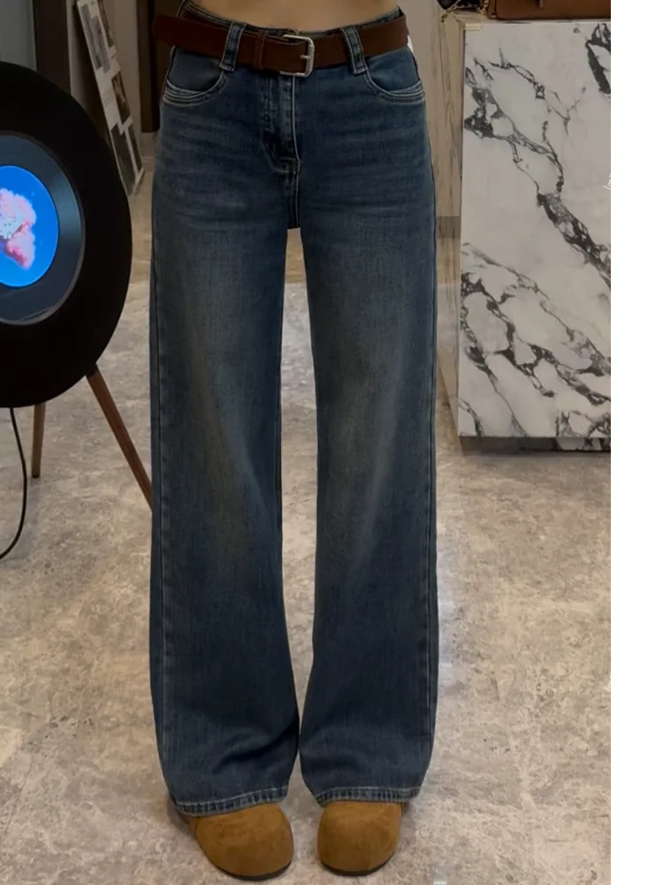 

Xuanxuanchen женские повседневные джинсы прямые узкие версии универсальные осенне-зимние сезонные удобные джинсовые брюки