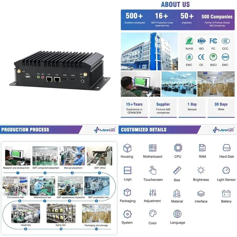 Hot Sale Factory Direct Small Desktop NUC Mini PC Core I7 10510U Win10/11 Linux Office Gaming Fanless HTPC AU Plug for