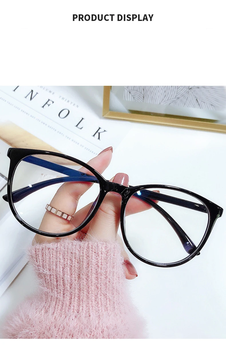 Neue Lesebrille mit großem Rahmen, Anti-Blaulicht-Brillengestell, frischer und einfacher Stil – Detail 3
