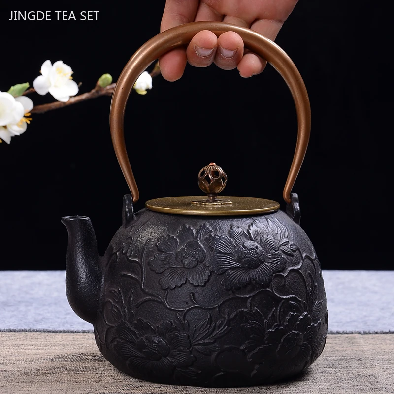 900ml Customized Cast Iron Tea Pot Japanese Antique Craft Iron Teapot with Filter Screen Kettle Kitchen Tea Set Supplies