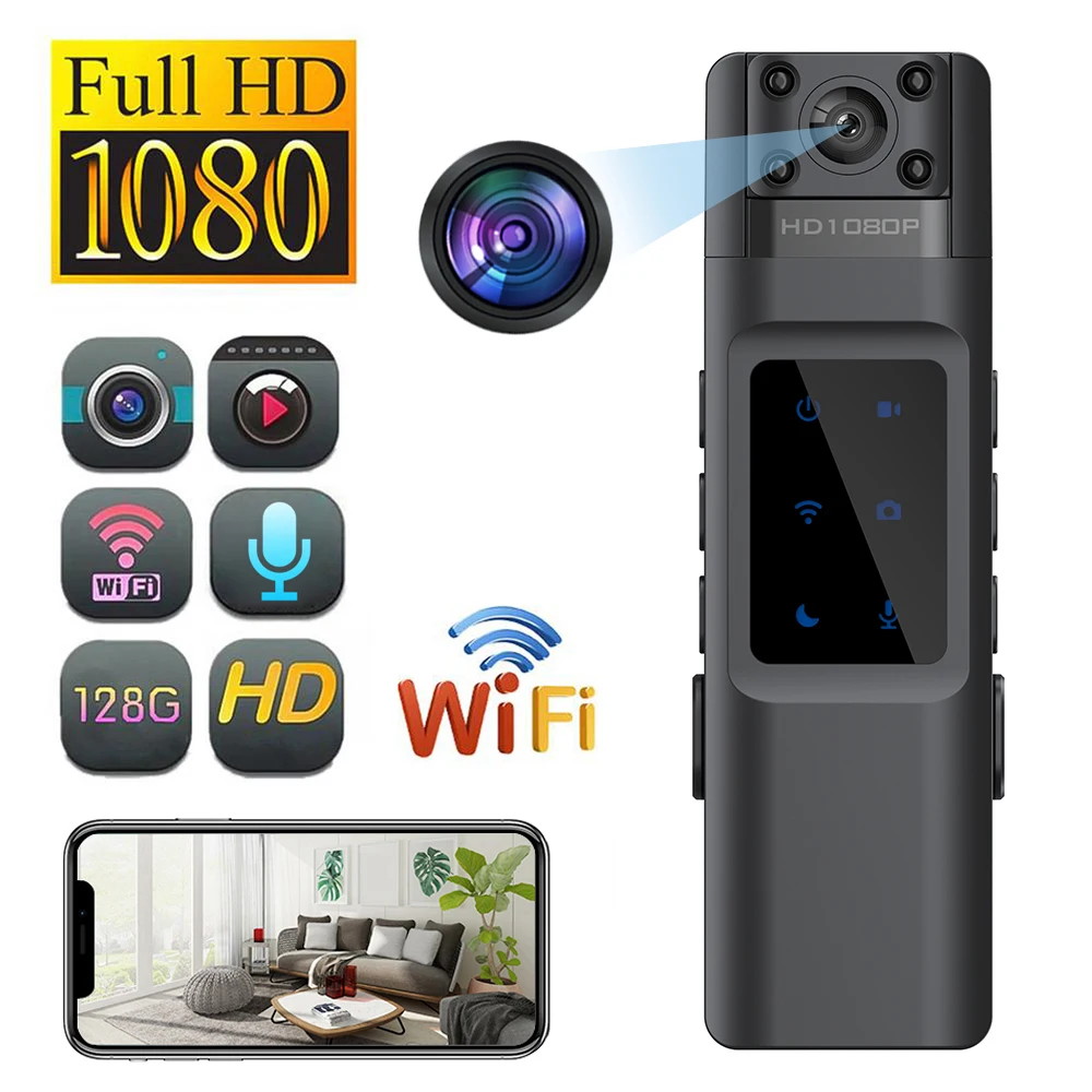 HD 1080P Portable Back Clip Camera Mini DV Police Recorder 180 degree Rotating Lens Infrared Night Vision Recorder