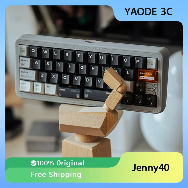 

Комплект механической клавиатуры Jenny40, 3D-печать, беспроводной трехрежимный, 40% раскладки, индивидуальная игровая клавиатура, портативный подарок