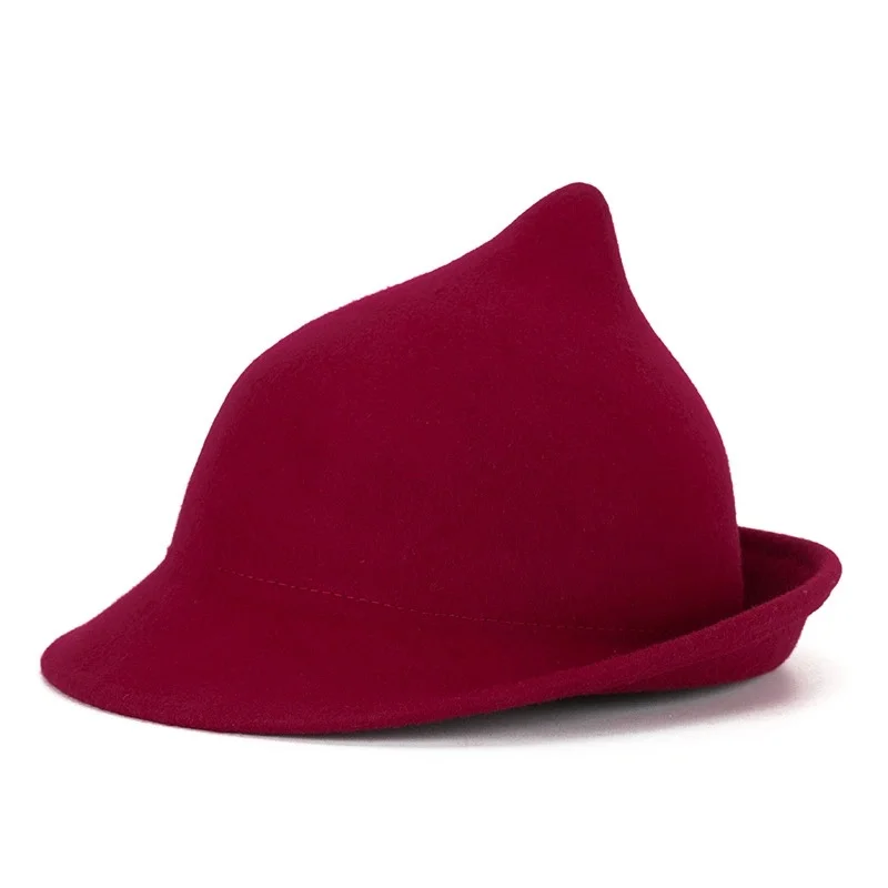 Magic Hat: Unique European-Style Magic Hat, Felt Hat, Halloween Stage Costume, Rolled-Edge Wool Witch Hat