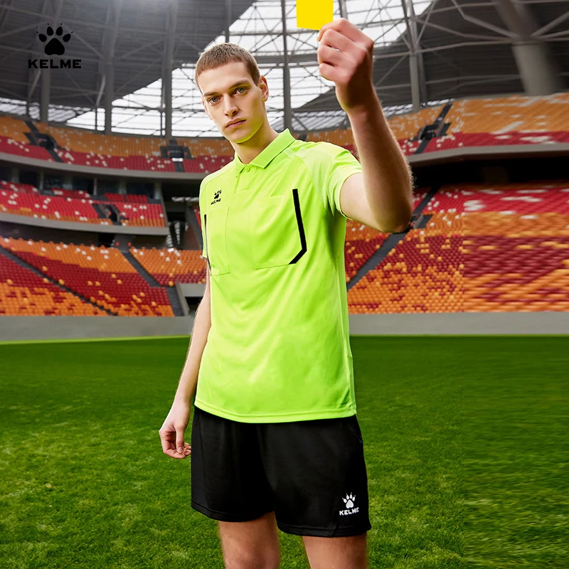 KELME Men Referee Jerseys Football Jersey Sets Professional game Soccer Uniform Short Sleeve Custom Tracksuit 8351ZB1086