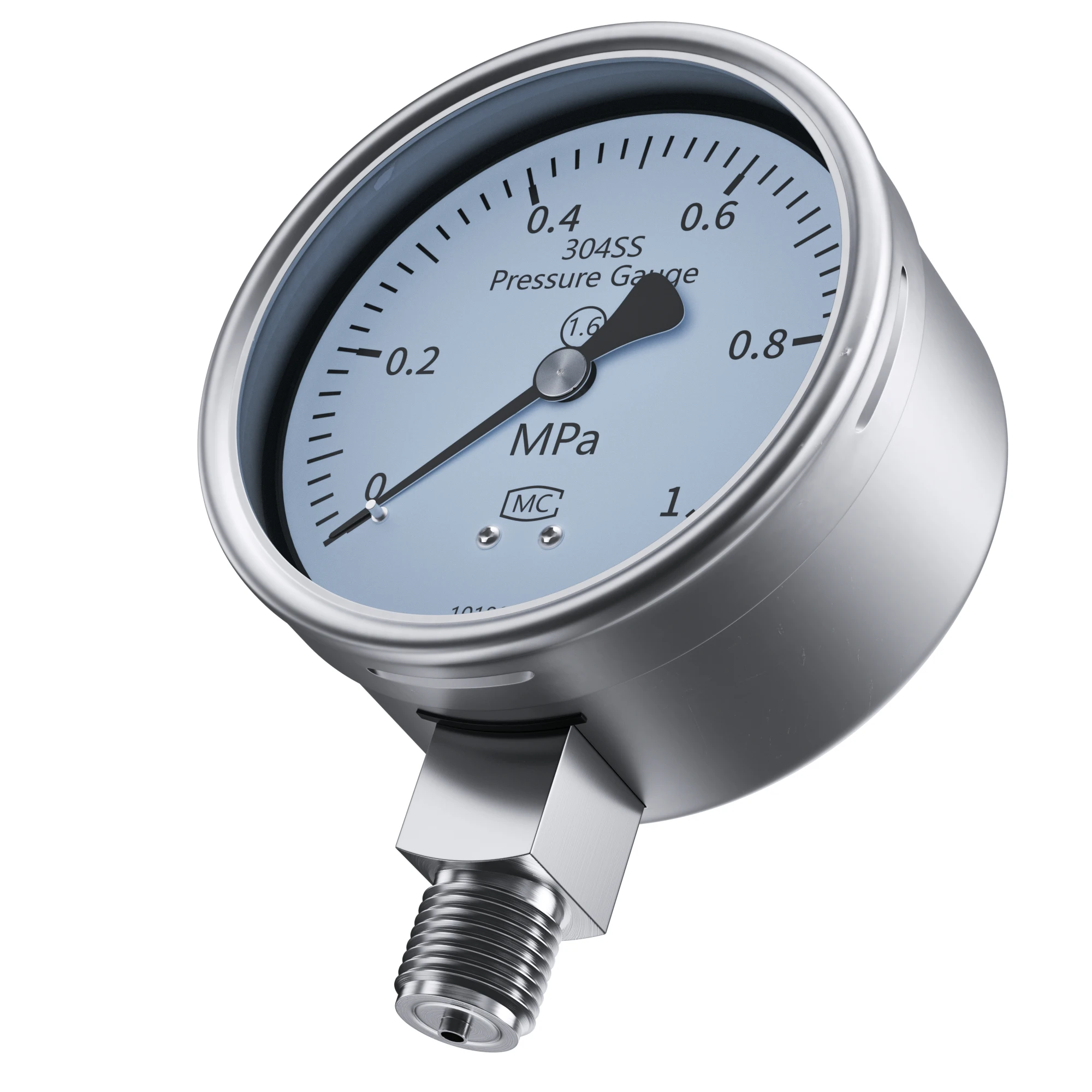 

304SS Mechanical Pressure Gauge 0-1.6Mpa 0-2.5Mpa 0-4Mpa Pointer Pressure Gauge 60mm/100mm M14*1.5 M20*1.5 304SS Pressure Gauge