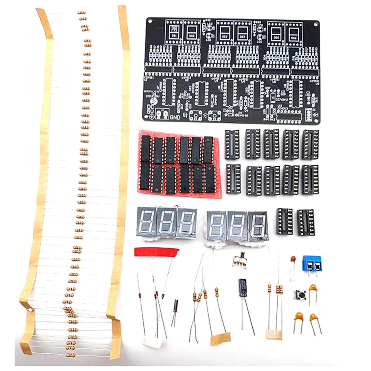 Kit orologio a circuito digitale DC 4,5 V-5,5 V a 6 bit, orologio elettronico per insegnamento e formazione pratica, saldatura e parti fai da te G