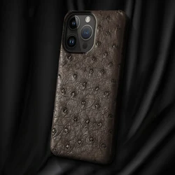 100% Natural Ostrich Leather Phone Case for iPhone 17 Air 16 15 12 11 13 14 Pro Max 16 Plus 17Pro 16Pro luxury Back Cover