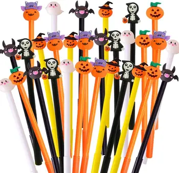 Pompoen Schedel Hoofden Ghost Bat Vorm Gel Inkt Pennen Set 0.5MM Bulk Halloween Feestartikelen School Kantoor Terug Naar School
