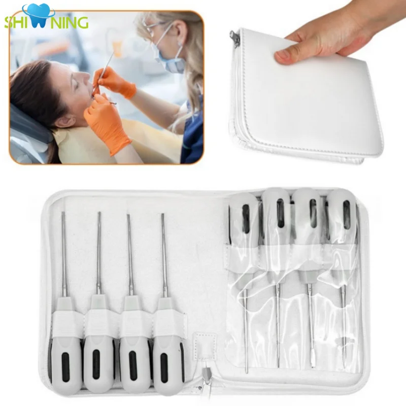 

8pcs/Set Dental Luxating Lift Elevators Clareador Curved Root Dentist Stainless Steel Surgical Instrument Tools