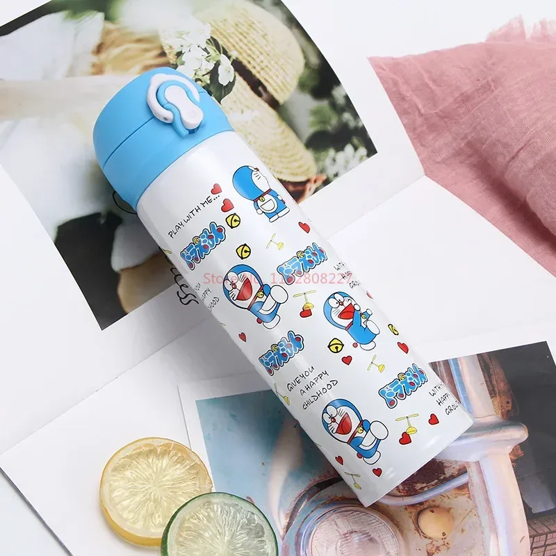 Hello Kitty Doraemon For Child Insulated Water Bottle Hot Kawaii Water Thermos Pink Cartoon Stainless Steel Thermal Bottle Gift