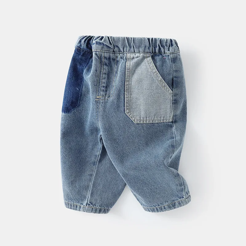Autumn 1-3Y Baby Girls Jeans Cotton Retro Elastic Waist Toddler Girls Denim Pants Korean Loose Casual Infant Kids Girls Trousers