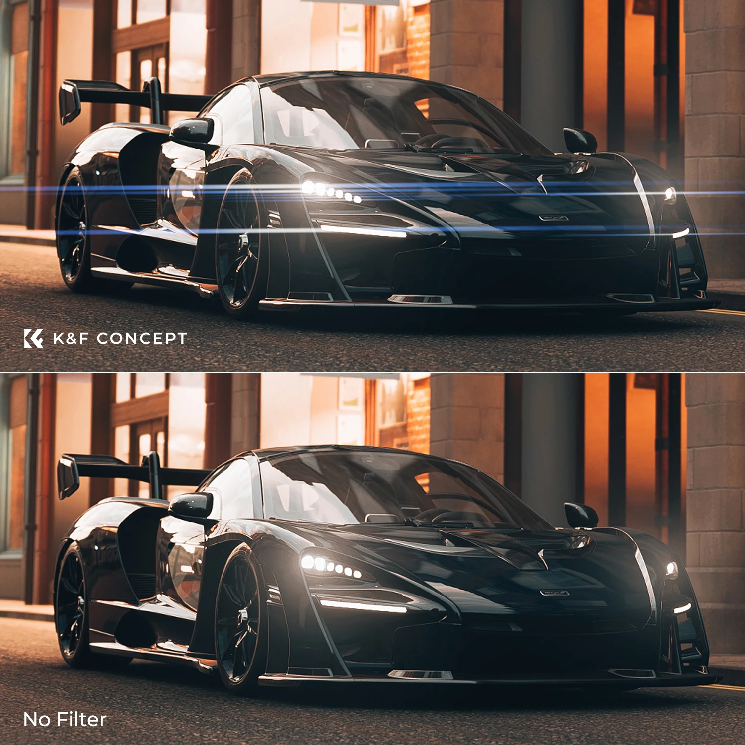 K & F Concept 67mm Blue Streak Effect Lens Filter Anamorphic Optical Glass Light Flare Effect Filter per obiettivo della fotocamera 72mm 82mm