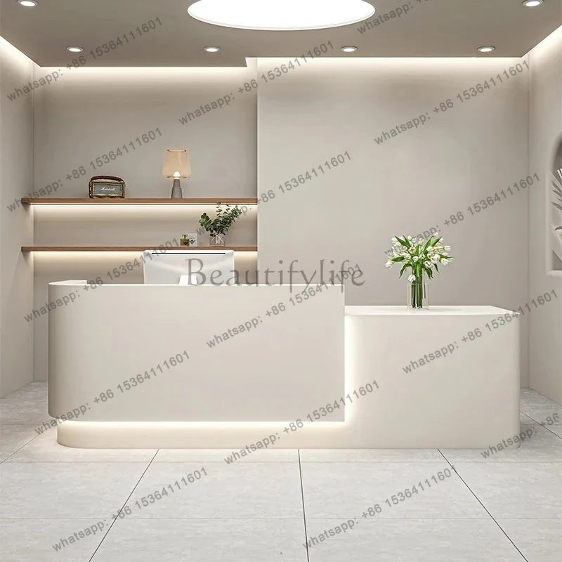 LJY Reception Desk Modern Simple Company Club Information Service Front Desk Beauty Salon Bar Scrivania Office Furniture Minimal