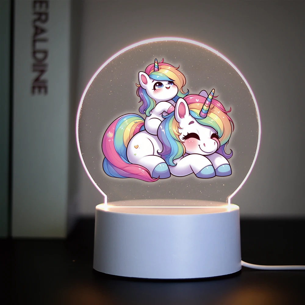 

Забавная 3D Светодиодная Ночная лампа в виде семьи животных, прикроватная перезаряжаемая лампа, Детский Рождественский подарок