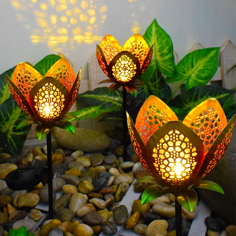 Imagem -03 - Impermeável Solar Flower Lights Led Lawn Lamp Outdoor Yard Pathway Light Crescent Moon Design Decoração de Jardim