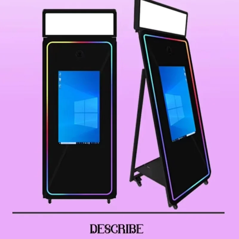 panic buying New Adjustable Wholesale Customized Mirror Photo Booth With Commercial Rental Wide Meet Mirror Photo Booth