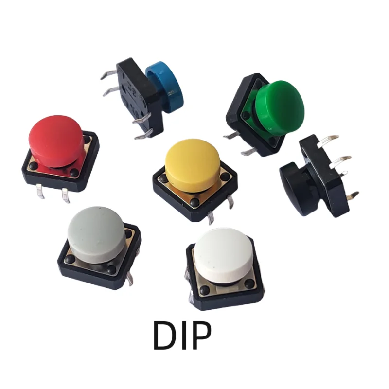 10Sets 12x12mm Momentary Tact Switch Add Plastic Caps Height 9.2mm Push Button Switch 4PIN SMT DIP PCB Mounting Button